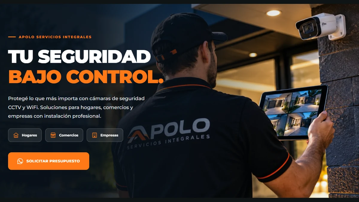 Diseño web de Apolo Servicios Integrales, instalación de cámaras de seguridad CCTV